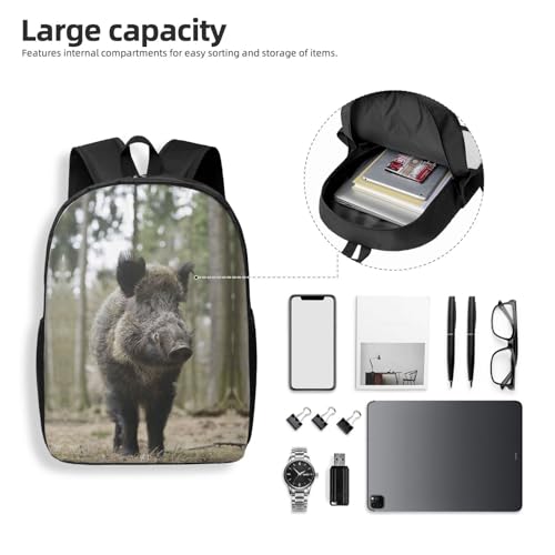 GaxfjRu Sac à dos de voyage imprimé sanglier approuvé pour ordinateur portable – vue 5