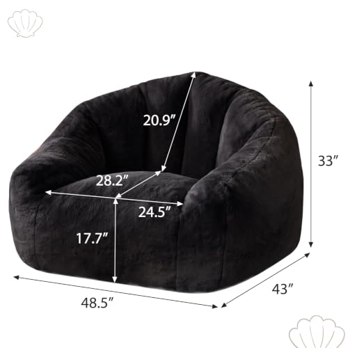 Image of HUGHEAVEN Max Giant Bean Bag Chair, Bean Bag Sofa for Adults & Teens | Oversized Soft Comfy Fluffy Floor Lounge Chair with Armrests, Large Bean Bag Couch for Gaming, Reading & Relaxing