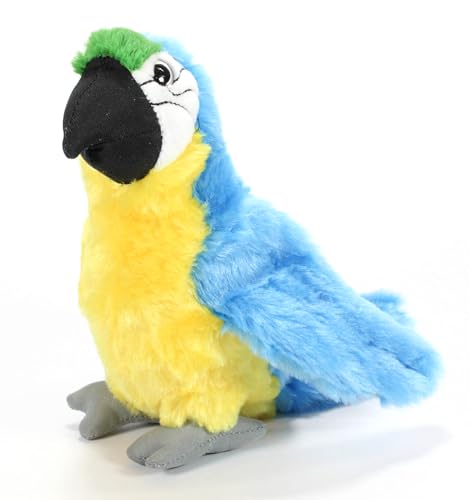 The Petting Zoo Blue Macaw Stuffed Animal Plushie, Gifts for Kids, Wild Onez Wildlife Animals, Parrot Plush Toy 9 inches