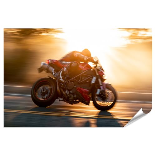 islandburner Póster Premium Dinámico Ducati Motocicleta Impresión Impresión Salón Para adictos a la Adrenalina - Estándar