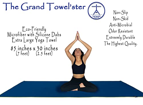 Tatago Xl Hot Yoga Towel & Sweat Towel For A Standard Or Xl Yoga Mat-Soft Microfiber & Silicone Yoga Towels For Hot Yoga Non Slip Long & Wide-From Workout Towel To Large Hot Yoga Mat Towel #TOP6