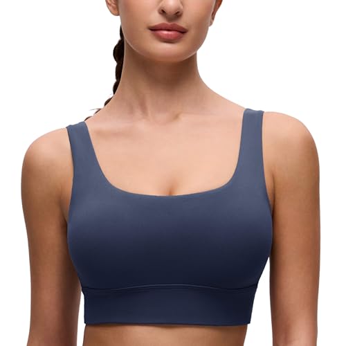 Image of CRZ YOGA Butterluxe U Back Sports Bras | Light Support, Removable Pads, Yoga, Extremely Soft, Longline, Scoop Neck, Wide Straps, for Women