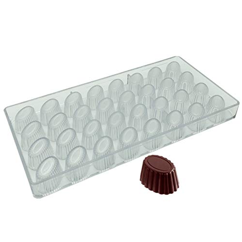 32 Cavities Professional Chocolate Mold Oval Flower Pot Shape Polycarbonate Candy Mould #TOP21
