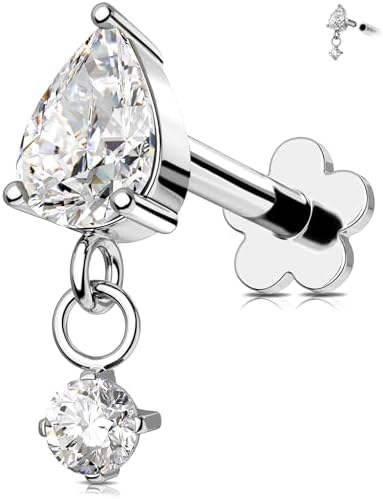 OUFER Cartilage Earring 16g Threaded Inside Jewelry 316L Stainles...