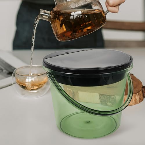 Caneca de basura verde portátil para residuos de té miniatura 4