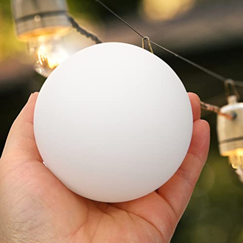 Image of HEMOTON White Glass Globe Lamp Shade 120mm Opal White Frosted Glass Globe Lamp Shades Replacement Lampshade Light Shade Cover Chandelier Lampshade for Living Room Bedroom