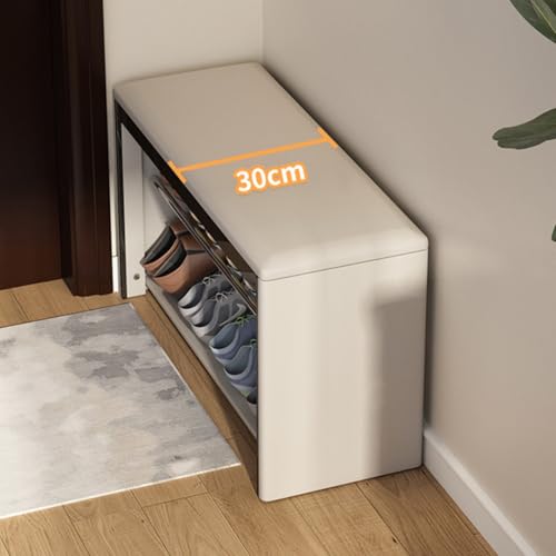Étagère à chaussures en bois avec coussin compacte pour entrée