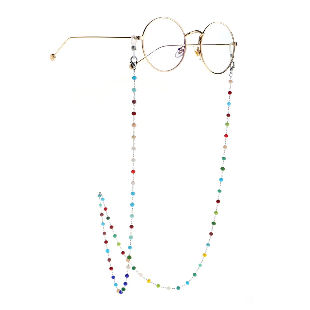 La Cadena de Gafas de Sol de Cadena de Acero Inoxidable de Cristal Redondo Colorido no es fácil de Perder la Cadena de Gafas de Cadena Colgante de Color