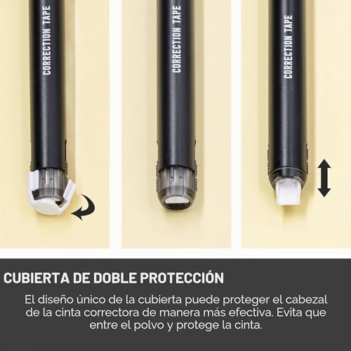 Miniatura 6 de Stationery Island Cinta Correctora Roller Paquete De 4, Cintas Corrector Compact Corrección De Oficina Hogar Material Escolar Y Papeleria Para Estudiante Niño Adulto Oficinista 6mx5mm