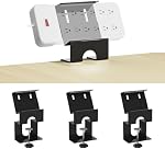 Pince à bande de puissance - 4 Porte-clamps de bureau de sortie, Support de bureau en métal réglable pour divers protecteurs de surpression, bandes de puissance,USB Hubs, Gestion de câble de bureau à domicile, Noir