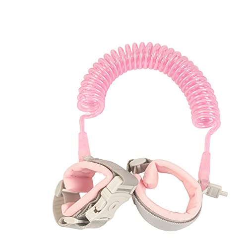 Three Trees Anti-Magnetic Wristband Anti-Lost Wristband,Safety Wristband for Toddler,Anti-Lost Rope Walking Safety Belt with Key Lock,Child Safety Belt,Baby Protection Wristband,Length 8.2ft, Pink