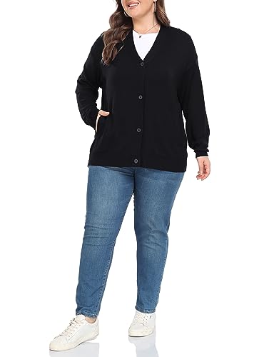 Shiaili Classic Plus Size Sweater for Women Non-Bulky Soft Stretch Cardigans3