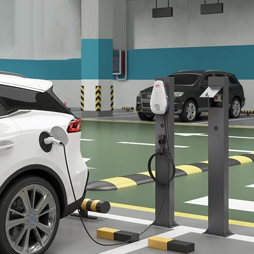 Outdoor EV Charger Stand - Durable Freestanding Electric Vehicle Charging Station Pedestal, Floor Mounted Charging Solution for Garages and Parking Lots, Weather-Resistant Design