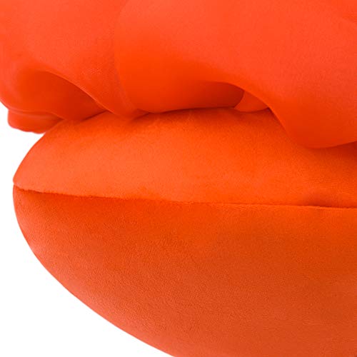 Image of JWH Stereo Flower Throw Pillow Covers Aesthetic Decorative Floral Accent Pillow Cases Round Cushion Handmade Pillowcase for Bedroom Bed Couch Living Room 12 Inch Orange