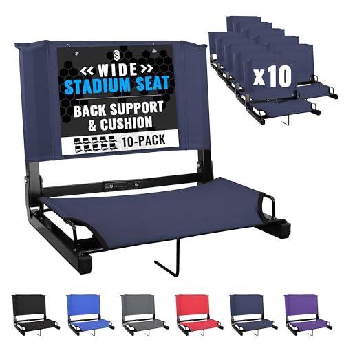 Sports Unlimited - Bleacher Chairs with Back and Cushion - Stadium Seats with Back Support Wide and Regular, Stadium Chair