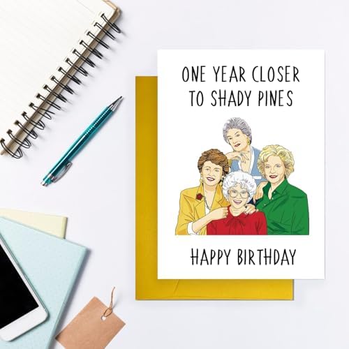 Golden & Girls Birthday Card for Best Friend - Funny 40th, 50th, 60th Birthday Card Gift for Her, Bestie, Mom, Grandma, Wife, Sister or Women — view 3