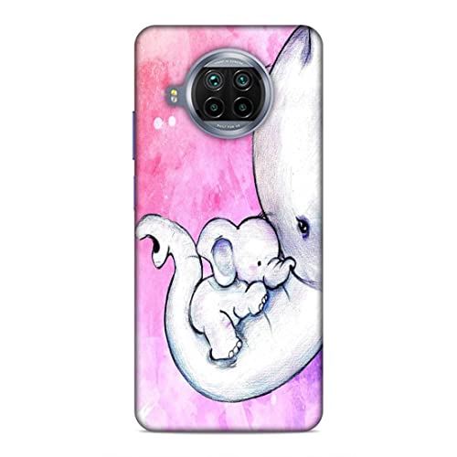 Image of Printed Mobile Back Hard Case Cover for Xiaomi Redmi 10i 5G / Xiaomi Redmi 10T Lite 5G | Cute Elephant, Baby Elephant, Mom's Love -2202