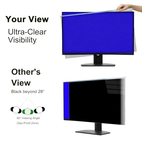 GlanceGuard Hanging Privacy Screen Protector for 26-27 Inch Monitors, Removable Anti-Spy Filter with Anti-Glare and Blue Light Blocking, Easy On/Off for Office Eye Protection by GlanceGuard - Image 2