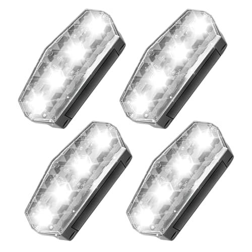 Solar LED Car Strobe Light - 4 Pieces High Brightness Anti-Collision Warning LED Lights | Warning Flashing Light for Truck | Automotive Alarm Fixture Assemblies for Safety