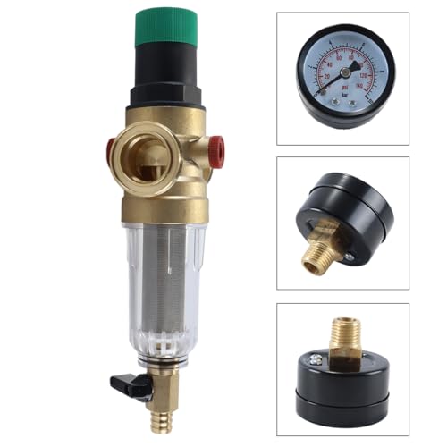 Régulateur de pression d'eau 1 pouce avec manomètre vanne laiton chauffe-eau Alide - 7
