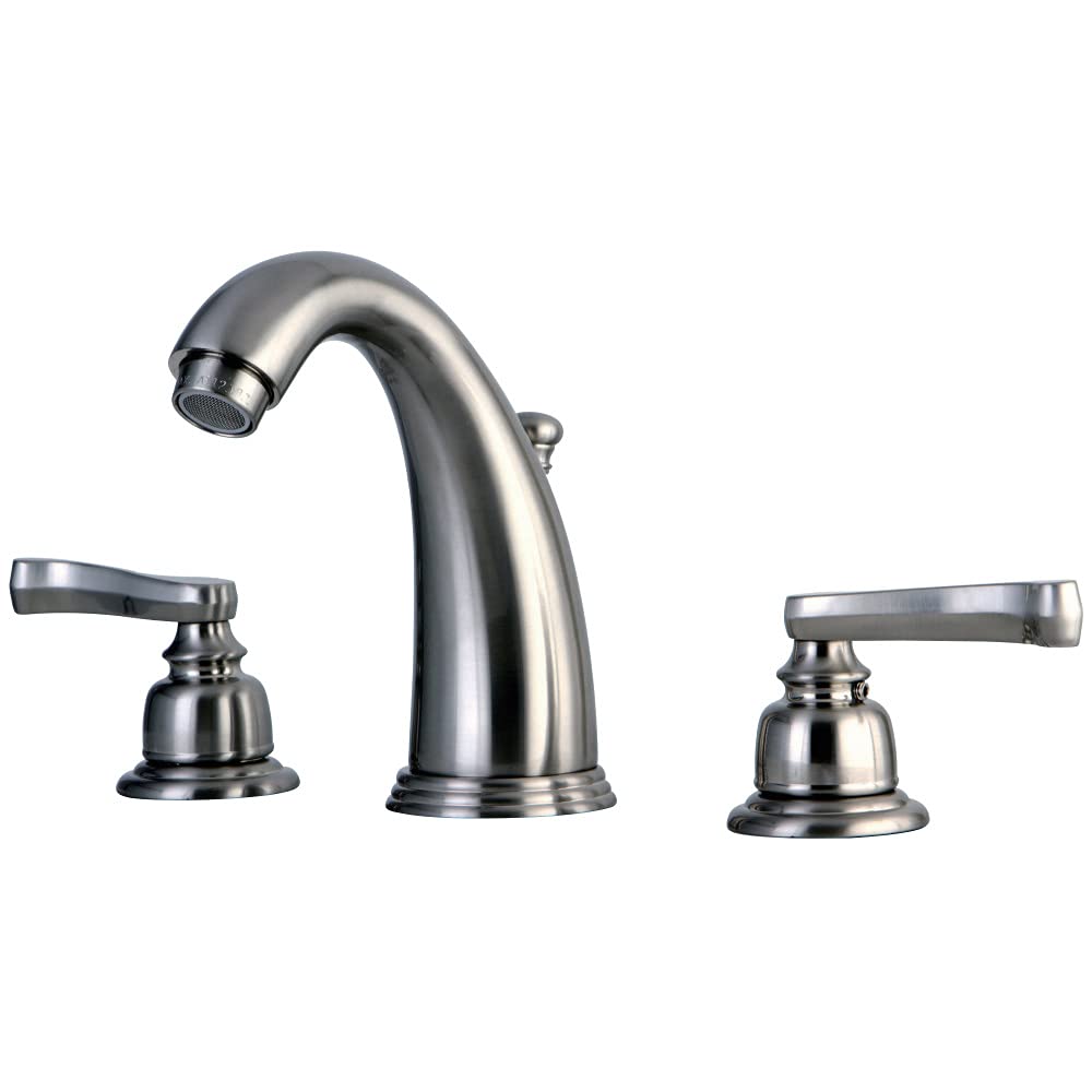 Kingston Brass KB988FL Royale Widerspread Lavatory musluk with Brass Pop-up, saten nikel Kingston Brass