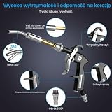 ABOHU Pistolet do czyszczenia na sucho, 6-9,2 barów ze sprężonym powietrzem, wysokie ciśnienie, klasyczny bez pojemnika, klasyczny pistolet dmuchany, pistolet pneumatyczny z 2 dyszami do czyszczenia