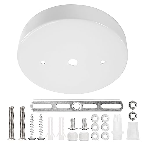 Sangle Sopffy Pendant Light Canopy Kit, 5.8 Inches Ceiling Lighting Canopy Kit with All Mounting Hardware Modern Chandelier Ceiling Plate Cover for Pendant Lighting Fixtures, White (White)
