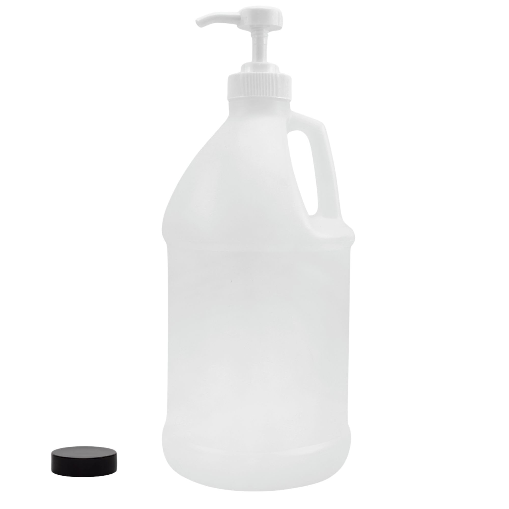 Cornucopia Brands Half Gallon Plastic Jug w/Pump; 64-Ounce/2 Quart Bottle w/Lotion & Liquid Pump Top for DIY Hot Sauce, Liquid Soap, Etc, Storage Lid