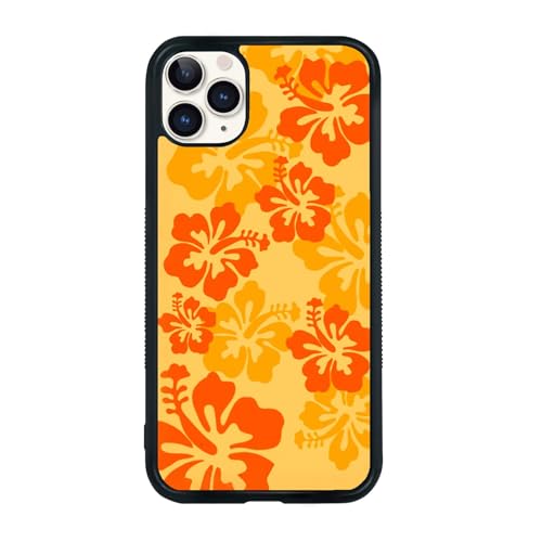 qizjio Summer Phone Case Shockproof Protective Hibiscus Flower Cases for iPhone 11 Pro