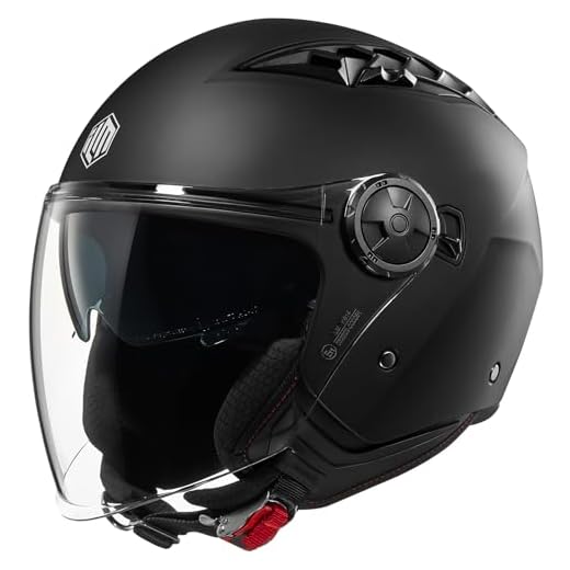 ILM Casco Scooter Jet Moto Aperto Uomo Donna Omologato ECE22.06 con Doppia Visiera Lunga Vintage Leggero Modello HS399,Nero Opaco,Taglia XL