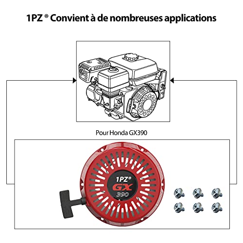 1PZ FPS-X39 Démarreur à rappel Recoil Starter Pull Start Remplacement pour Honda GX340 GX390 GX610 GX620 188F 11hp 13hp 28400-ZEE3-W01ZA Générateur Moteur Lanceur Démarreur à Tirer Démarrage à Recul – vue 6