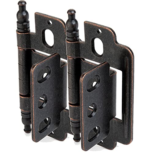 Cosmas 14280-Orb Oil Rubbed Bronze 3/4" Inch Full Inset Partial Wrap Ball Tip Cabinet Hinge (Pair) #TOP17
