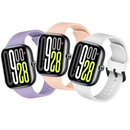Xisair 3 Piezas Correas Compatible con Xiaomi Redmi Watch 5 / Redmi Watch4 / Miband 8 Pro/Xiaomi Smart Band 9 Pro Silicona Pulseras Deporte Correa Impermeable Transpirable Pulsera