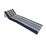 Collumino Traditional Thai Kapok 3 Fold Meditation Mattress with Oriental Style Triangle Recliner Cushion for Yoga Massage or Relaxation (Light Blue, Navy) - Image 3