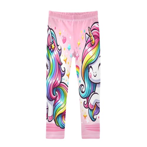 Toddler Girls Leggings Printed Yoga Pants Leggings Cute Cartoon Rainbow Unicorn for Kids