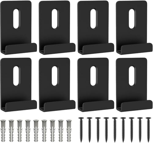 Metal Mirror Clips Wide Channel Mirror Holder Clips Heavy Mirror for Frameless Mirror Clips Wall Mounting Hanger for Mirror Tile Picture Frame Mirror Hanging Hardware Kit (Black, 1/4 Inch)