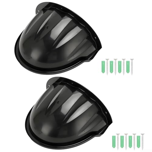 Niceminiwall Outdoor Camera Rain Cover for Weather Protection Sun and Dust Shield Compatible with Security Cameras Plastic Protective Shelter 205 x 255 mm(2 Black)