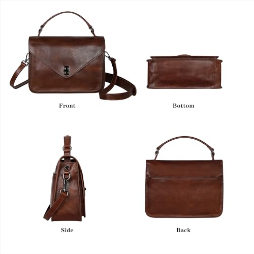 HESHE Genuine Leather Purses and Handbags for Women Shoulder Bag Satchel Purses Designer Crossbody Bags4