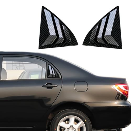 XYHGM for Toyota Corolla Altis/EX 2009 2010 2011 2012 2013 Window Louvers Rear Side Window Louvers Air Vent Scoop Shades Cover Blinds Trim Exterior Accessories 2PCS(Carbon Fiber)