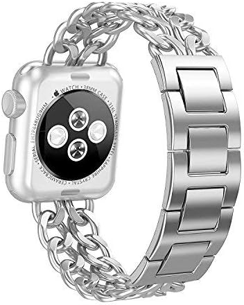 Cowboy Metal Band Compatible for Apple Watch Band Series 7 6 SE 4 5 40mm 41mm 44mm 45mm iWatch Series 3 2 1 38mm 42mm, Wristband Strap Bracelet