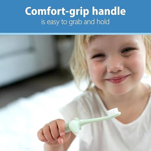 Dr. Brown's Infant-to-Toddler Elephant Toothbrush and Fluoride-Free Strawberry Baby Toothpaste Set with Apple Pear Toothpaste, 0-3 Years - image 3