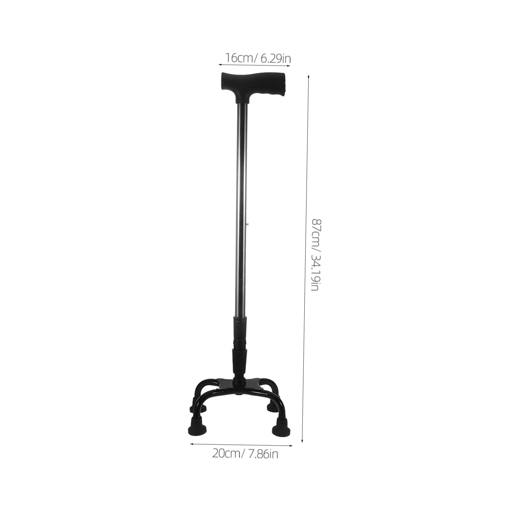 BESTYASH Bastón Ajustable De Acero Inoxidable para Personas Mayores Bastón Plegable De Cuatro Patas Mango Antideslizante Portátil para Uso Exteriores Hogar y Viajes