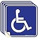 (4 Pack) Handicap Stickers - Disabled Wheelchair Vinyl Decal Sticker Stickers, Disability Sign, For Indoor or Outdoor Use - By SIGO SIGNS