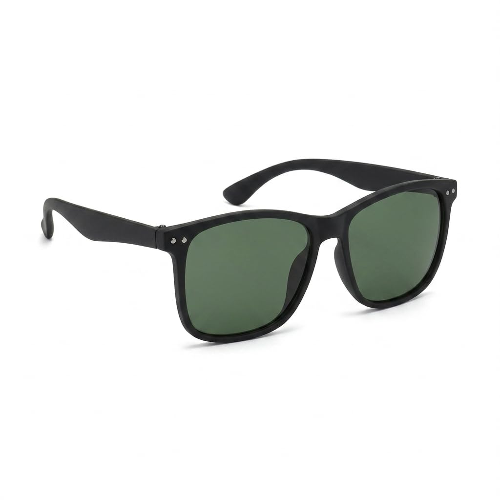 UV Protected Trendy Square Frame Sunglasses for Men & Women | Black Stylish goggles for men uv protection-image-21