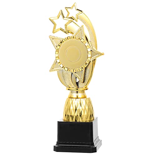 NOLITOY Troféu de prêmio de estrelas de 25,4 cm para crianças, troféu de prêmio de ouro de plástico