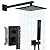 Matte Black Shower System YCAIKOI Wall Mount Shower Faucet Set for Bathroom 10 Inch High Pressure Luxury Shower Head with Handheld, Rough-in Valve Body and Trim Included