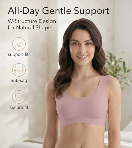 Image of DClub Comfort Revolution Seamless Bra -Easy lite Full-Coverage Wireless Everyday Bra with Soft Comfort with Removable Pad.
