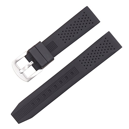 Preisvergleich Produktbild weiche Silikonband schwarz atmungsGummi Uhrbändern-UhrWristband Uhrarmband Ersatz 20mm