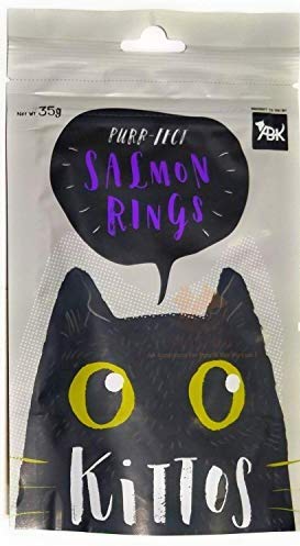 Pet Snacks Combo-Salmon Rings, Single Pack andKittens Multi Flavored(Cube Chicken + Salmon + Fish) Cat Treats
