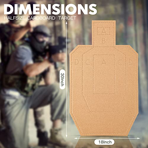 Hungdao 40 Pcs Uspsa/Ipsc/Idpa Shooting Cardboard Targets For Shooting Competition Torso Tactical Target Paper Silhouette Targets For Shooting Range Practice (White, Brown, 15 X 9 Inches) #TOP1